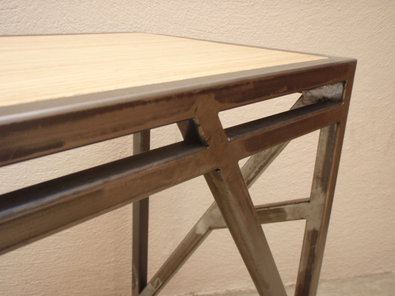 banc tabouret acier bois